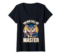 Femme You May Call Me Master Graduate Humor Funny Graduation T-Shirt avec Col en V