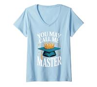Femme You May Call Me Master Graduate Humor Funny Graduation T-Shirt avec Col en V