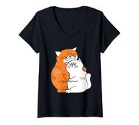 Femme You Me Persian Cat T-Shirt avec Col en V