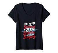 Femme You Never Know Until You Survive Heart Surgery - T-Shirt avec Col en V