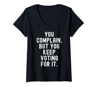 Femme You Plain But You Keep Voting for it Witty Sarcastic Men T-Shirt avec Col en V
