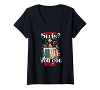 Femme You Wanted Style? You got Cat Hair T-Shirt avec Col en V