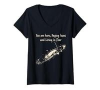 Femme You're Here Paying Impôts and Living in Fear Milky Way Galaxy T-Shirt avec Col en V