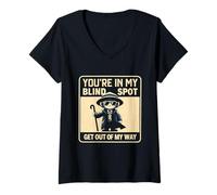 Femme You're in My Blind Spot Cécité Déficience visuelle Vision T-Shirt avec Col en V