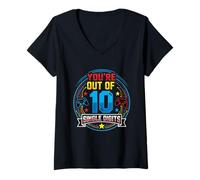 Femme You're Out of Single Digits 10th Birthday Funny 10 Years Old T-Shirt avec Col en V