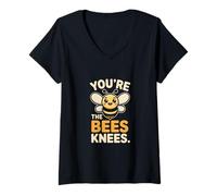 Femme You're The Bees Knees Style Vintage T-Shirt avec Col en V