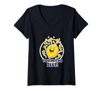 Femme You're The Best Zest Lemon Positive Statement Jeu de Mots Amusant T-Shirt avec Col en V