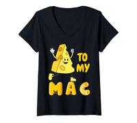 Femme You're The Mac to My Cheese - Cheesy Food Lover Apparel T-Shirt avec Col en V