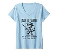 Femme You've Just Buttered Your Last Biscuit Cat Meowdy Partner T-Shirt avec Col en V