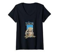 Femme Yukon Alaska Klondike Trail Miner Prospector Frontier T-Shirt avec Col en V