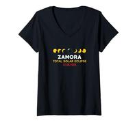 Femme Zamora, Spain Total Solar Eclipse 2026 T-Shirt avec Col en V