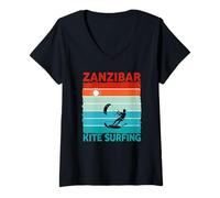 Femme Zanzibar Kite Surf T-Shirt avec Col en V