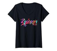 Femme Zapopan Mexico | Vacation Travel T-Shirt avec Col en V
