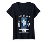 Femme Zèle des Saints des Derniers Jours - Servir avec Passion T-Shirt avec Col en V