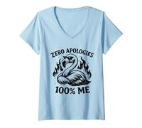 Femme Zero Excuses 100 Me Confident Flamingo T-Shirt avec Col en V