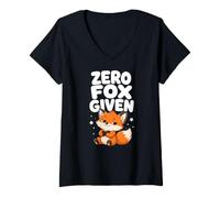 Femme Zero Fox Étant Donné Drôle Impertinent Dessin Animé Mignon T-Shirt avec Col en V