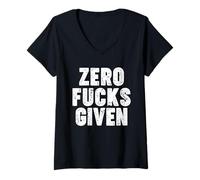 Femme Zero Fucks Given T-Shirt avec Col en V
