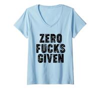 Femme Zero Fucks Given T-Shirt avec Col en V