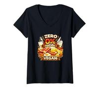 Femme Zéro pourcentage d'humour Carnivore drôle d'amateur de Viande végétalienne T-Shirt avec Col en V