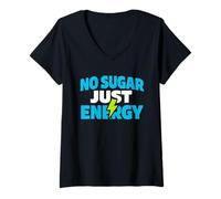 Femme Zero Sugar Lifestyle Keto Low Carb Glucose Control T-Shirt avec Col en V