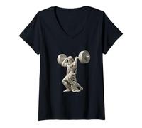 Femme Zeus Haltérophilie Mythologie Grecque Bodybuilder Gym Workout T-Shirt avec Col en V