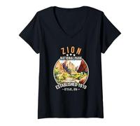 Femme Zion National Park | Utah T-Shirt avec Col en V