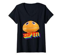 Femme Zippy Zip It ! Retro Rainbow Zippy T-Shirt avec Col en V