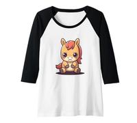 Femme Zodiaque Chinois Nouvel an du Cheval Feu Cri Cry Cheval Manche Raglan