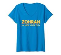 Femme Zohran Mamdani pour Le Maire de New York : Funny Cool Trendy Progressive T-Shirt avec Col en V