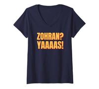 Femme Zohran Mamdani pour Le Maire de New York : Funny Cool Trendy Progressive T-Shirt avec Col en V