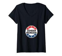 Femme Zohran Mamdani pour Maire T-Shirt avec Col en V