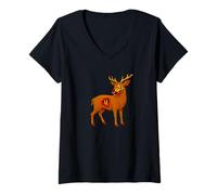 Femme Zombie Deer Hunt Hunt Hunter - Undead Scare Boo Spook T-Shirt avec Col en V