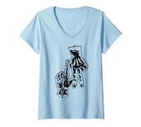 Femme Zombie LA Sign Los Angeles LA Signe de Main pour Hommes, Femmes, Enfants T-Shirt avec Col en V