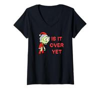 Femme Zombie Santa est-il Fini Encore Noël drôle T-Shirt avec Col en V