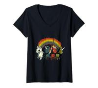 Femme Zombie Unicorns Apocalypse Rainbow Scary Animal Homme Femme T-Shirt avec Col en V