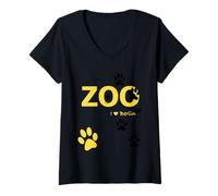Femme Zoo Berlin - Expérience et compréhension des Animaux - Meilleur Parc Animalier T-Shirt avec Col en V