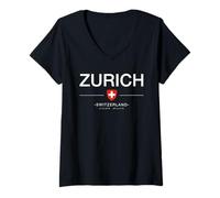 Femme Zurich Suisse Cadeaux Voyage en Suisse Maison Zurich T-Shirt avec Col en V
