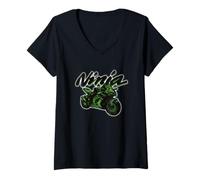 Femme ZX10R Ninja T-Shirt avec Col en V