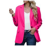 FemmeBlazer Chic et Elegant Veste Grande Taille Décontracté Vestes Manches Longue Jacket Bureau Business Manteau Vintage Tenues Décontractées Travail Veste Manteau avec Boutons Poches (XXL)