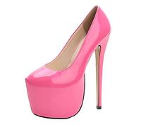 Femmes 18cm Talons Hauts Plateforme Stilettos Talons Hauts Escarpins Mode Robe De Soirée De Mariage Chaussures De Bal Sexy Stripper Talons Hauts Plus La Taille Unisexe,Rose,42 EU