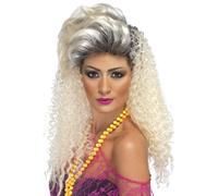 Femmes 1980s Tissé Perruque Bouteille Blond Long Bouclé Toupet Style Robe 80