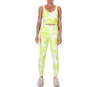 Femmes 2 Pièces Tenues De Sport Imprimés pour Femmes Ensemble D’entraînement Taille Haute Lifting des Fesses Skinny Yoga Leggings Dos-Nageur Soutien-Gorge De Sport, Bright Yellow, XL