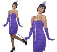 Femmes 20s Déguisement Charleston & Gants Charleston S-XXL Violet Smiffys
