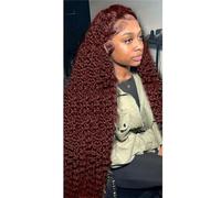 Femmes 250% densité HD bouclés vague profonde sans colle dentelle avant perruques de cheveux humains dentelle frontale perruque 5x5 sans colle perruque 22 pouces #180 densité