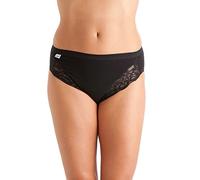 FEMMES 3 paires Multipack Premium CUISSARDE maxi culotte coton dentelle extensible confortable slip - Noir, 16