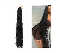 Femmes 36 pouces Faux Locs Crochet cheveux 21 brins/paquet cheveux synthétiques doux 1B # pré-twsied longs Locs Crochet tresses bouclés ondulés tressage Extension de cheveux Utilisation quotidienne