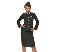 Femmes 40s Officier de Guerre Costume Déguisement S-XXL Par Smiffys