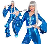 Femmes 70s Dancing Queen Déguisement Adultes Combinaison Disco Diva Déguisement
