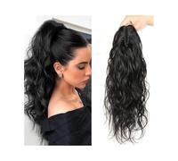 Femmes 8-28 pouces vague de corps queue de cheval postiche pince à cheveux humains queue de cheval noir naturel brésilien Remy pince à cheveux en vague extensions de cheveux bouclés for les femmes Uti