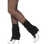 Femmes 80's 1980s Tricoté Déguisement Danse Jambières Noir Neuf Par Smiffys